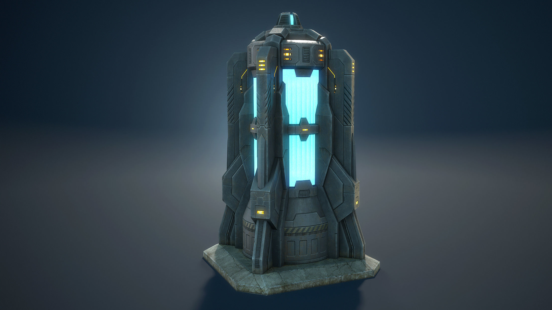 Generator Sci-Fi Game Low-Poly Low-poly 3D model_1