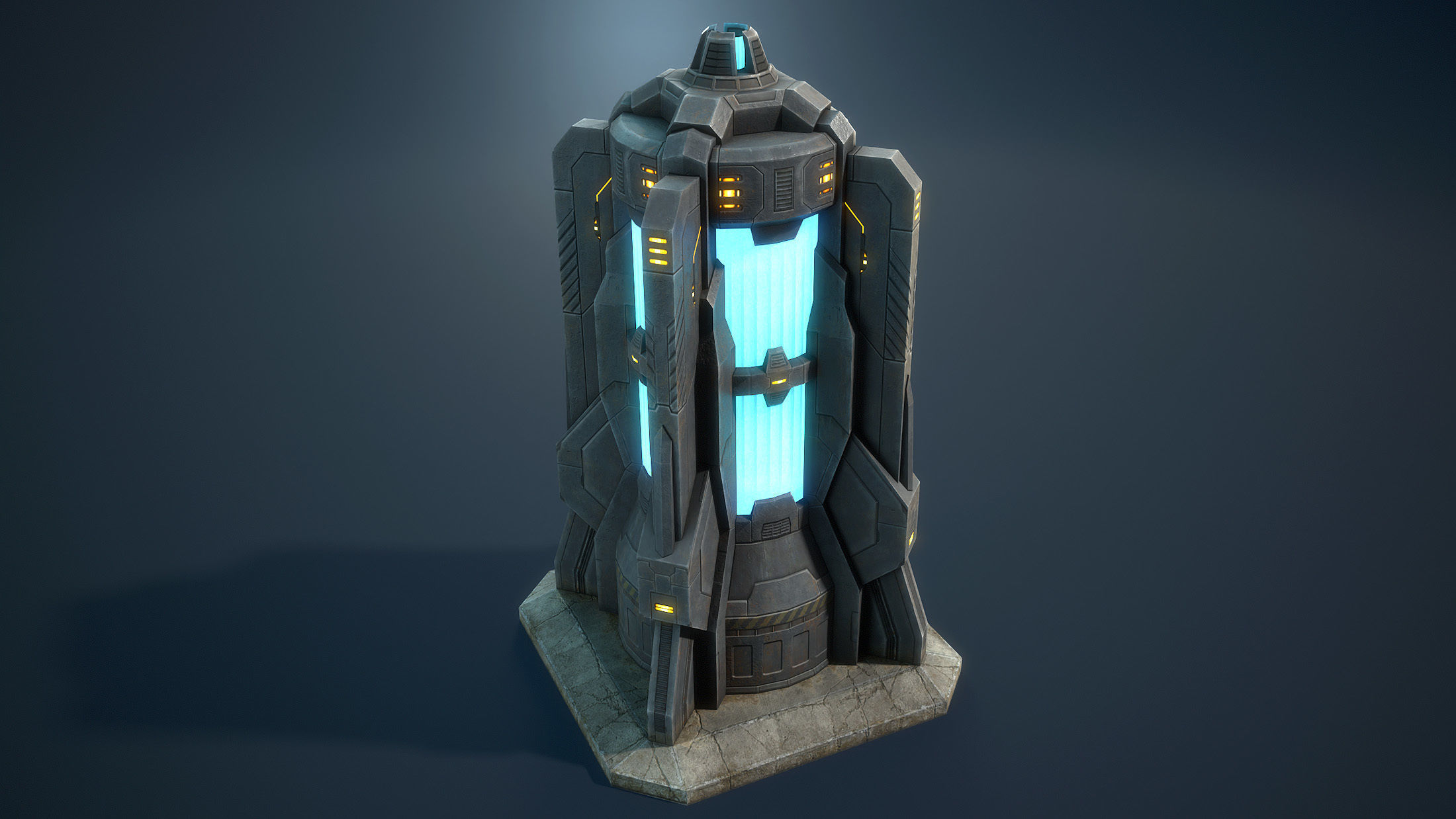 Generator Sci-Fi Game Low-Poly Low-poly 3D model_2