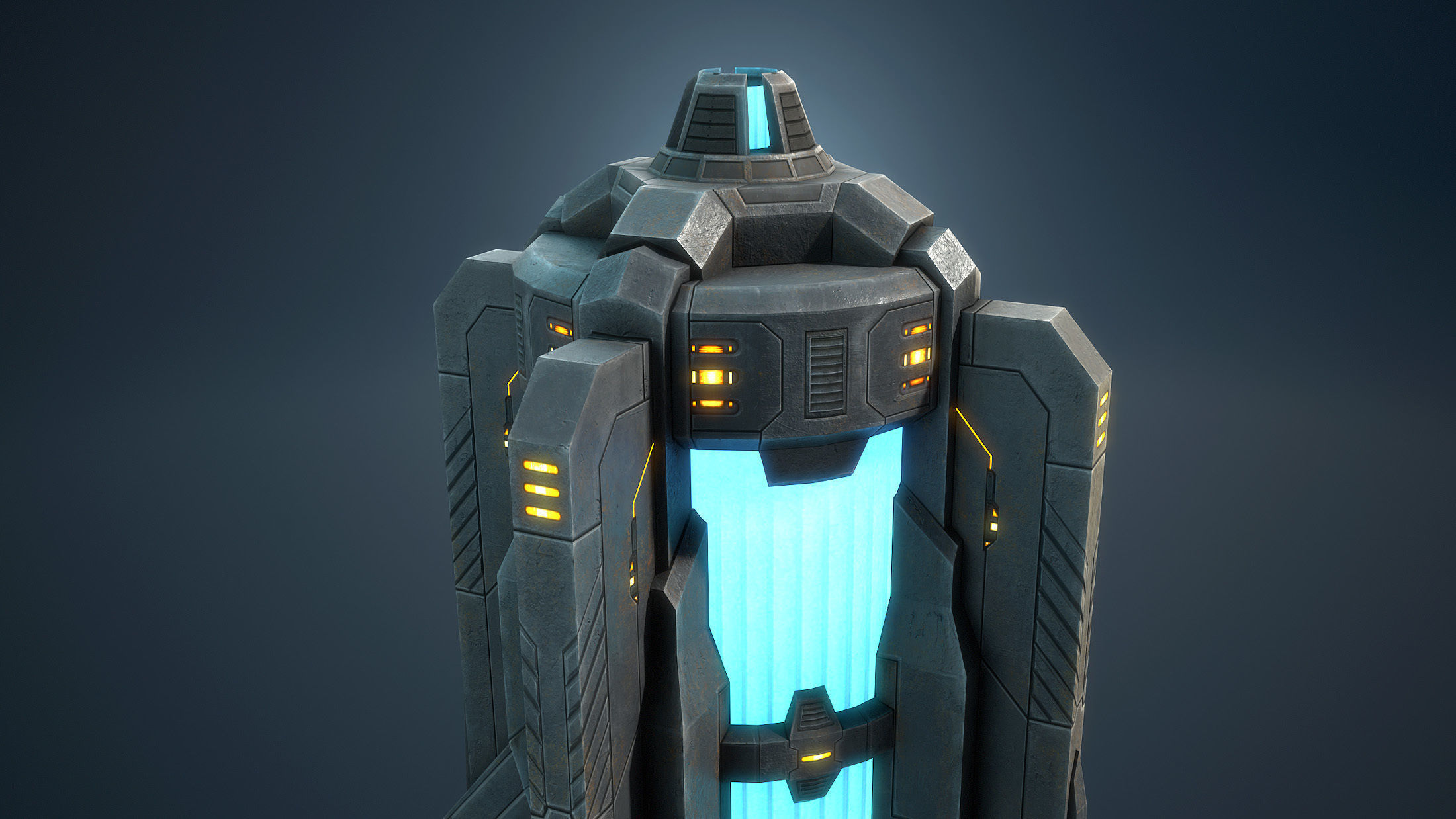 Generator Sci-Fi Game Low-Poly Low-poly 3D model_3