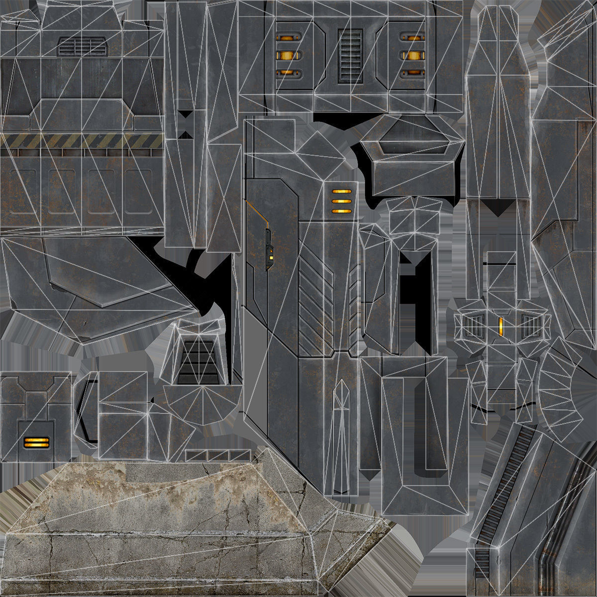 Generator Sci-Fi Game Low-Poly Low-poly 3D model_6