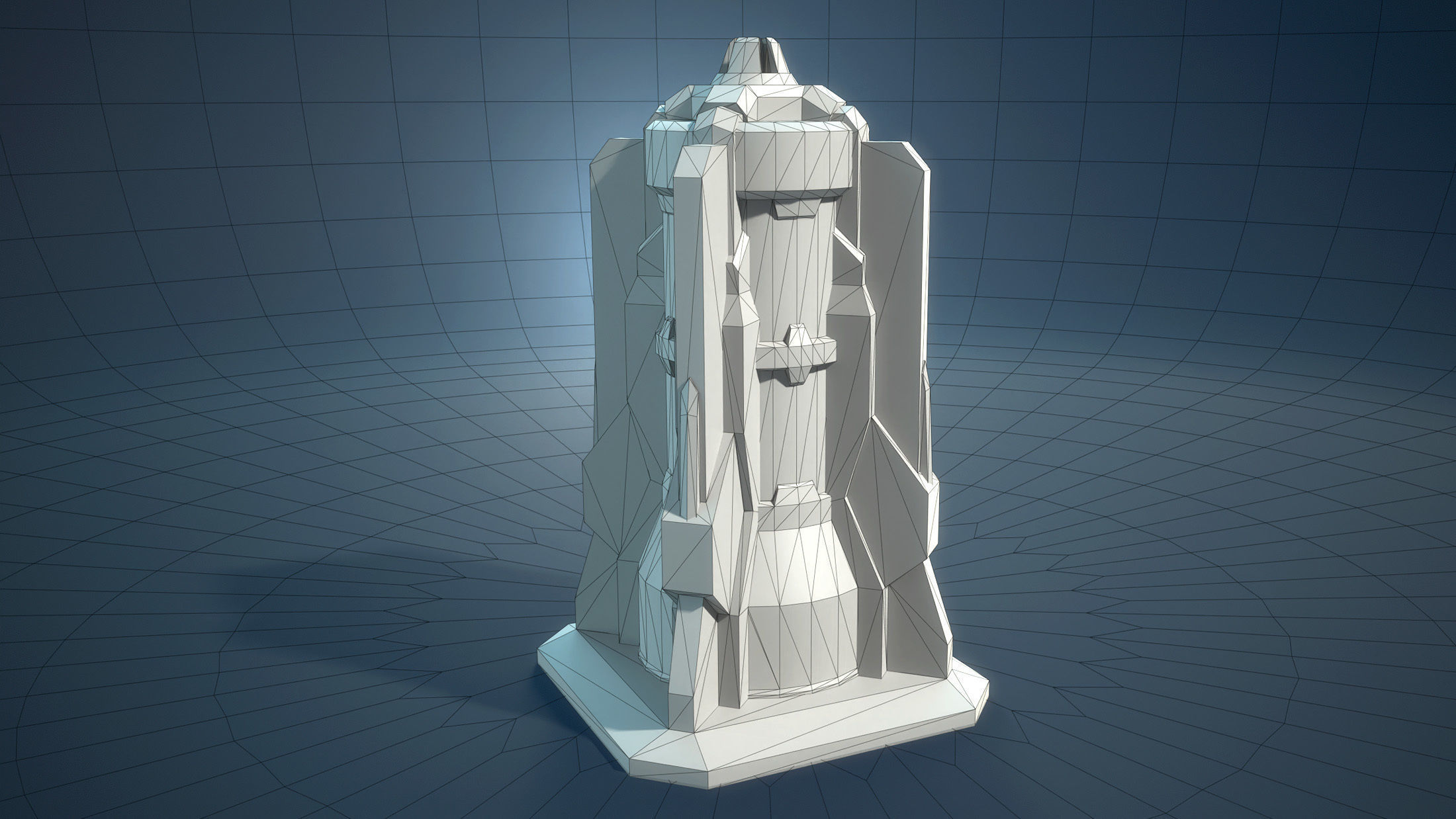 Generator Sci-Fi Game Low-Poly Low-poly 3D model_4