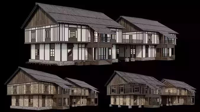 Medieval Village Pack 09 - 3 Assets - 4K Textures Game Ready