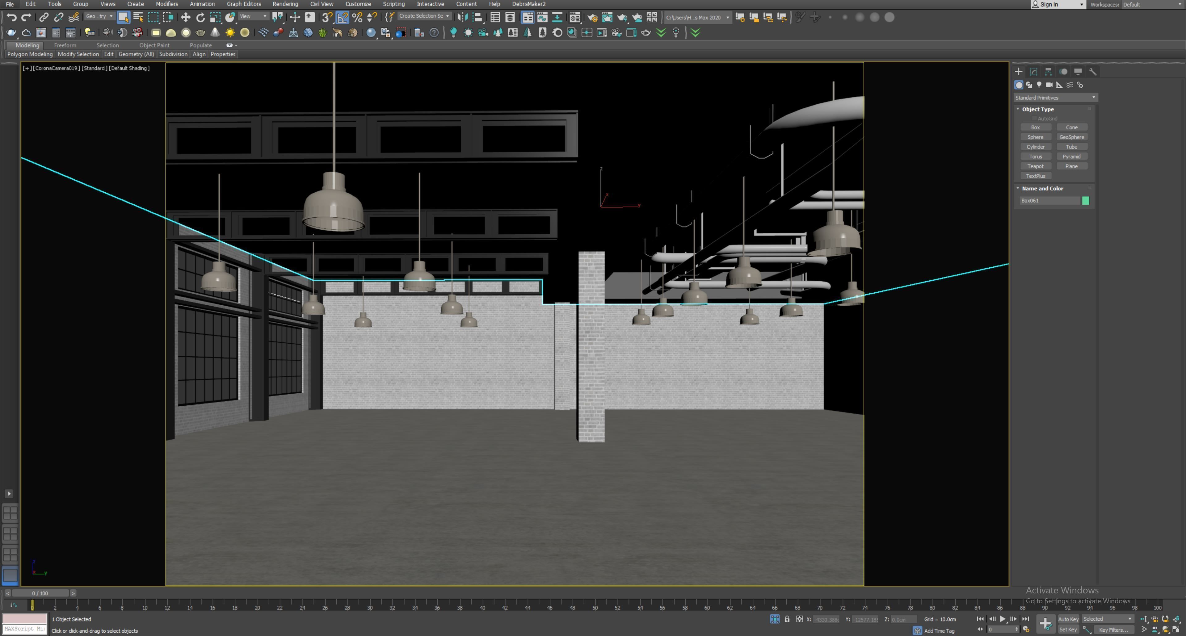 low poly interior loft office hall 03 Low-poly 3D model_11