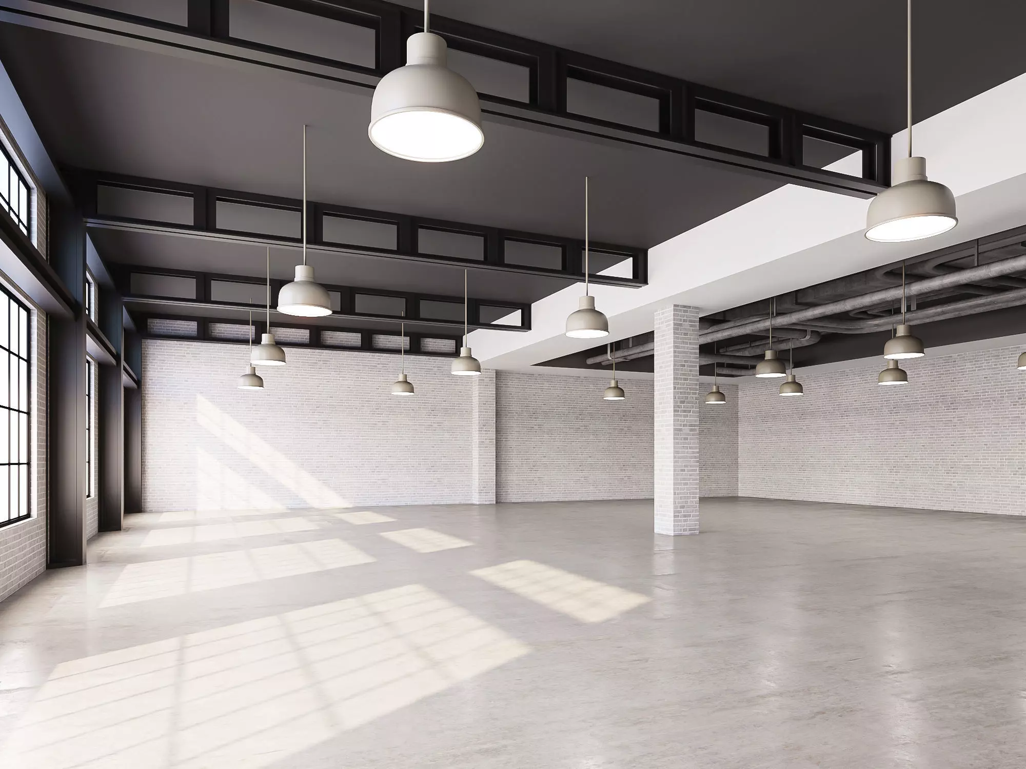 low poly interior loft office hall 03 Low-poly 3D model_0