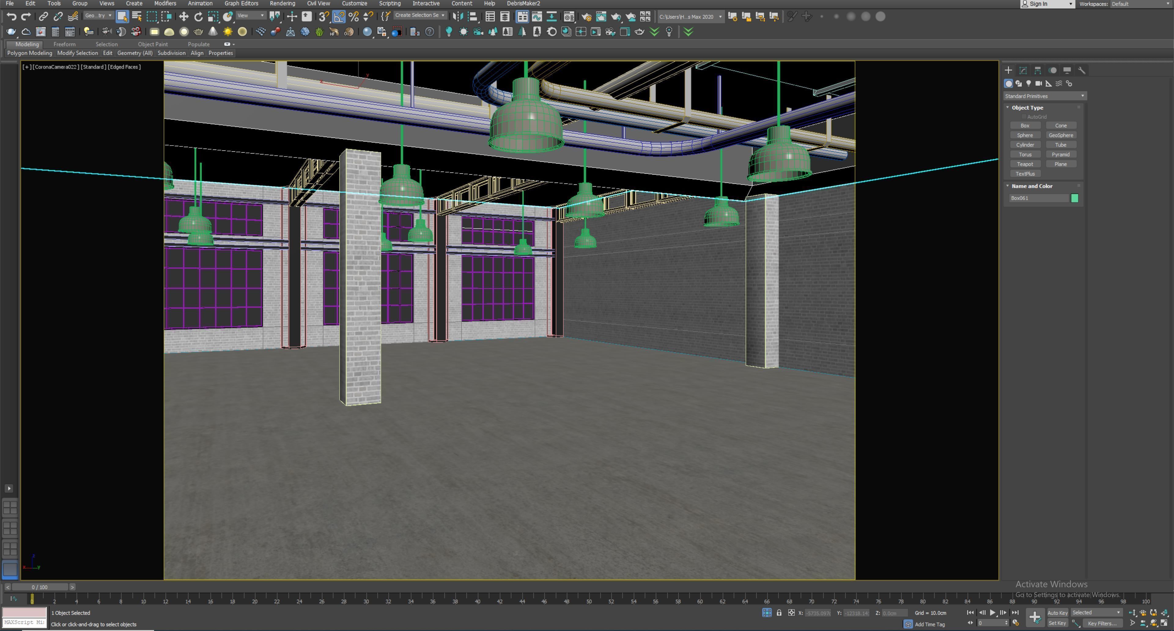 low poly interior loft office hall 03 Low-poly 3D model_12