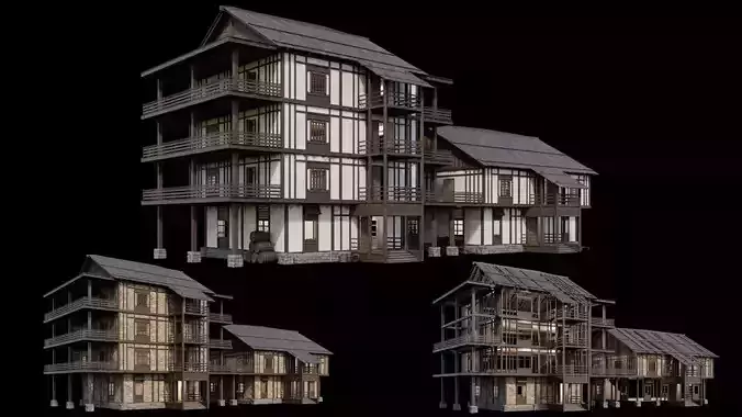 Medieval Village Pack 10 - 3 Assets - 4K Textures Game Ready