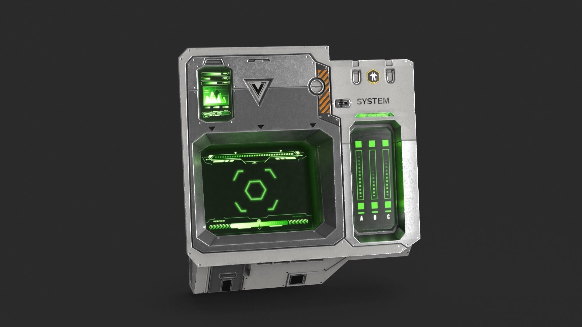 Sci Fi Scanner Display Low-poly 3D model_5