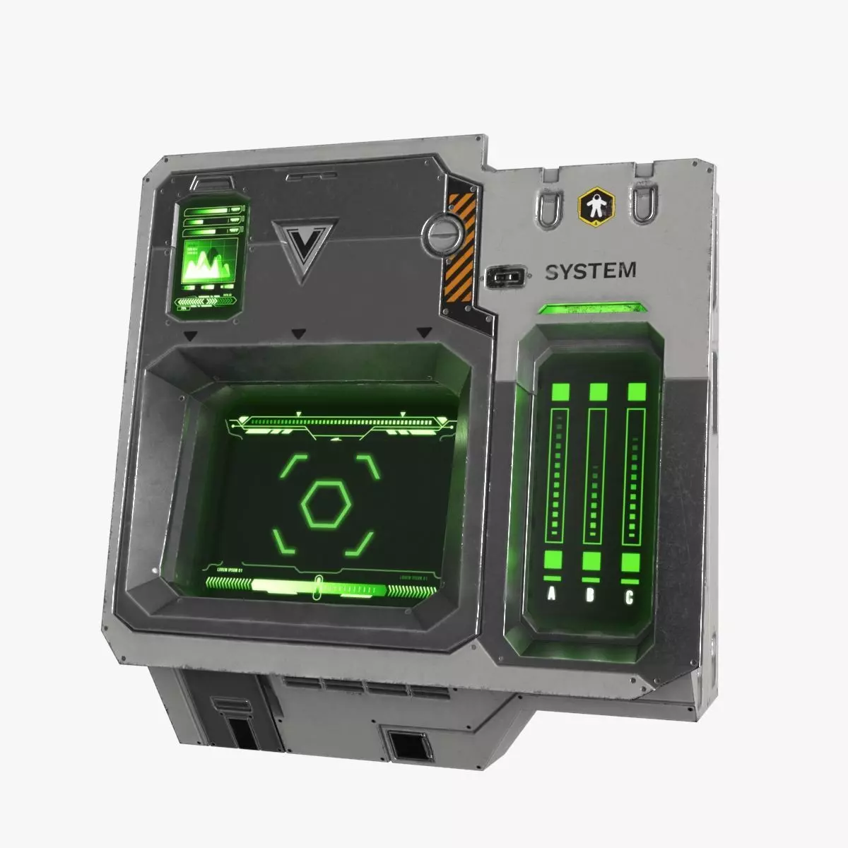 Sci Fi Scanner Display Low-poly 3D model_0