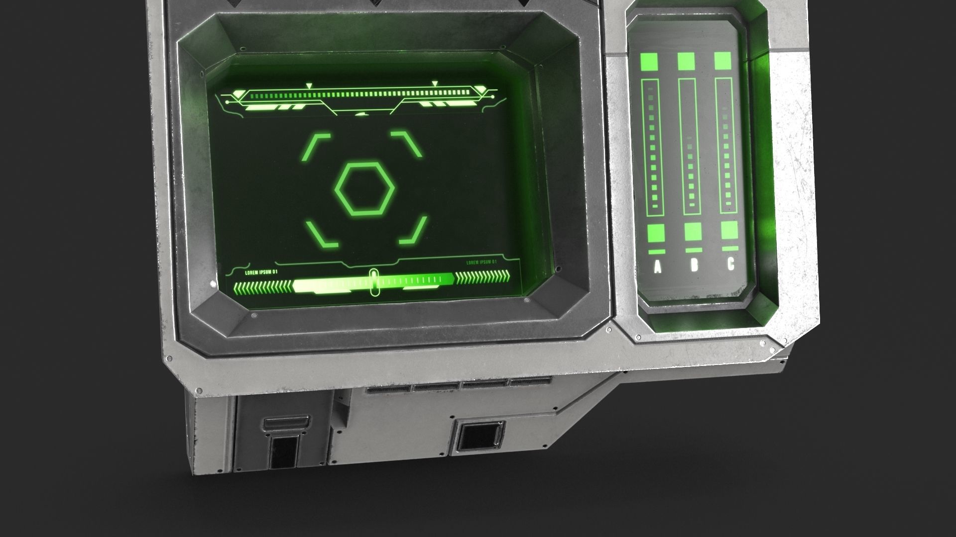 Sci Fi Scanner Display Low-poly 3D model_13