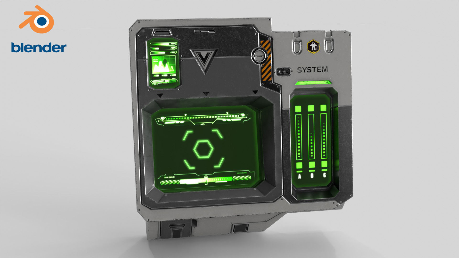 Sci Fi Scanner Display Low-poly 3D model_16