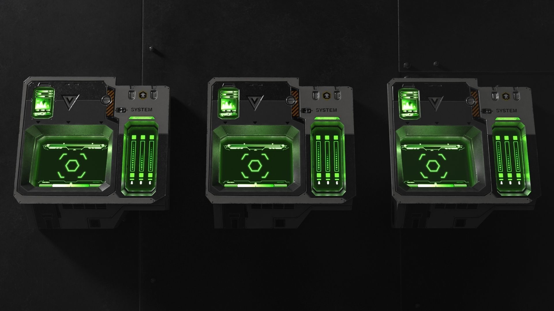 Sci Fi Scanner Display Low-poly 3D model_4