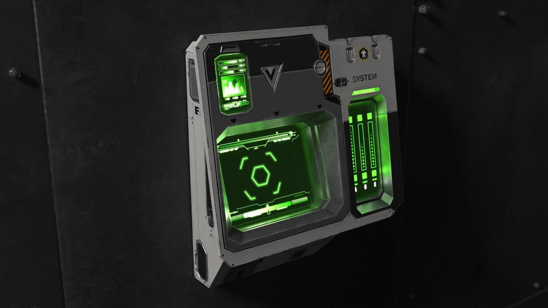 Sci Fi Scanner Display Low-poly 3D model_2