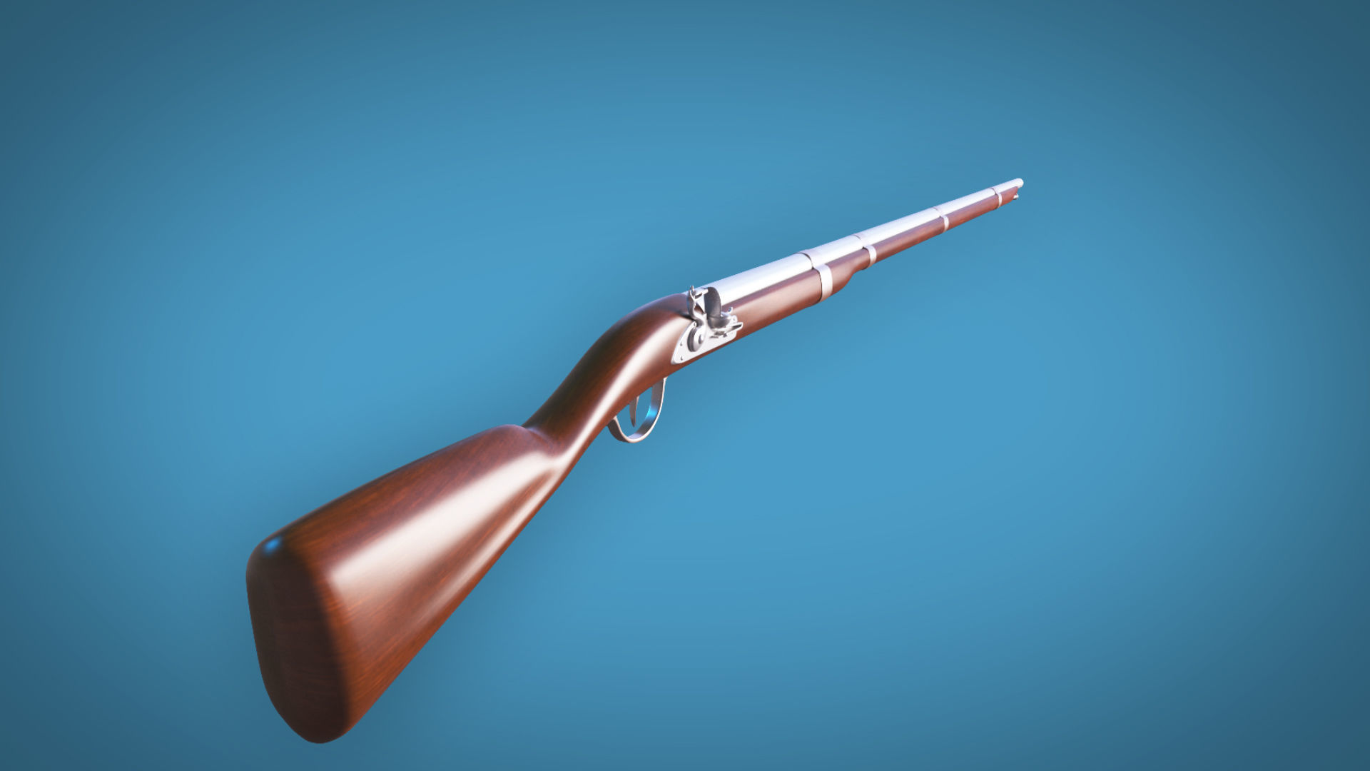3D model Flintlock Musket Firearm LowPoly 3D Model VR / AR / low-poly ...