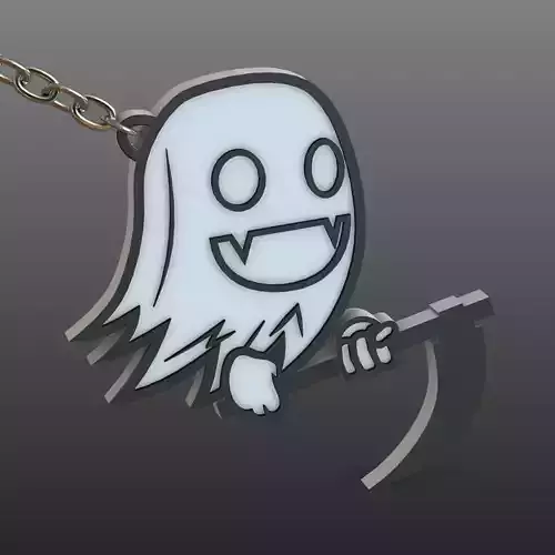 Cute Ghost Keychain 3D print model