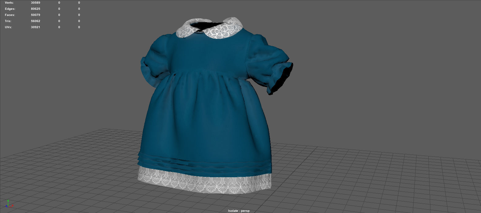 BABY DRESS Low-poly 3D model_14