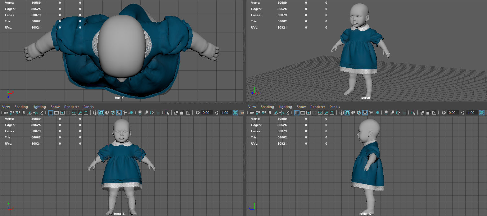 BABY DRESS Low-poly 3D model_17