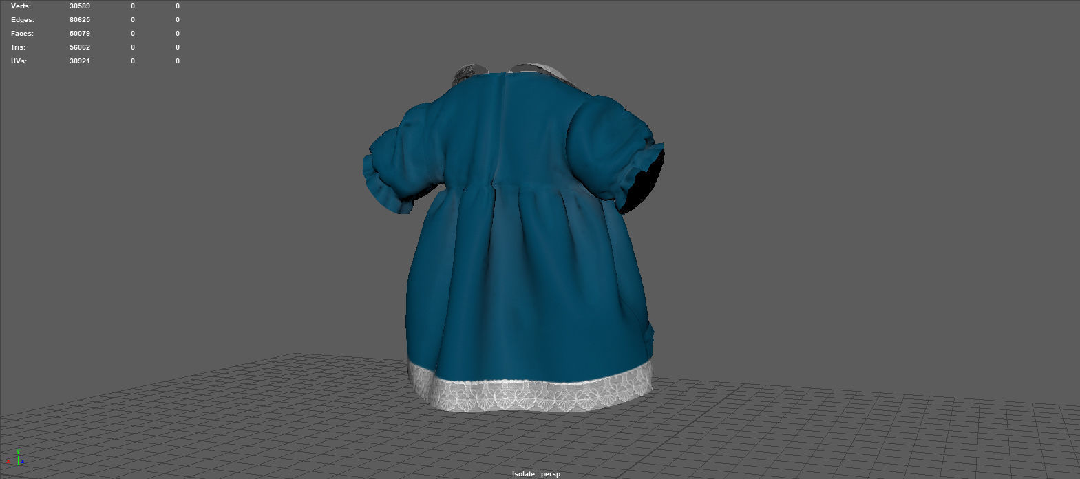 BABY DRESS Low-poly 3D model_15