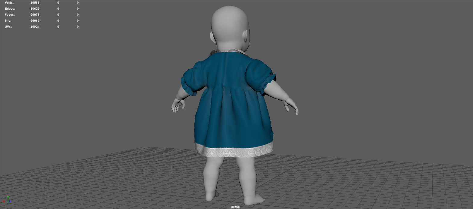 BABY DRESS Low-poly 3D model_16
