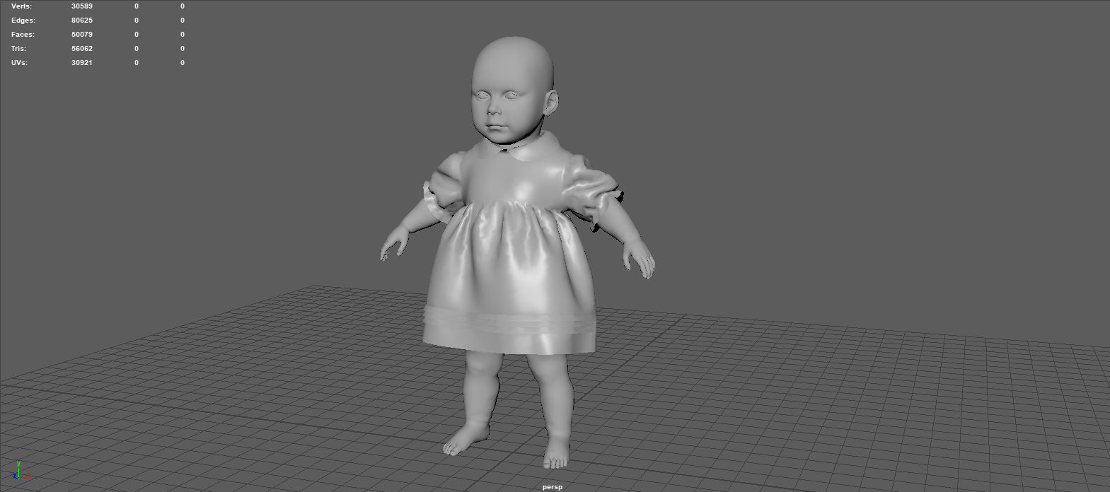 BABY DRESS Low-poly 3D model_11