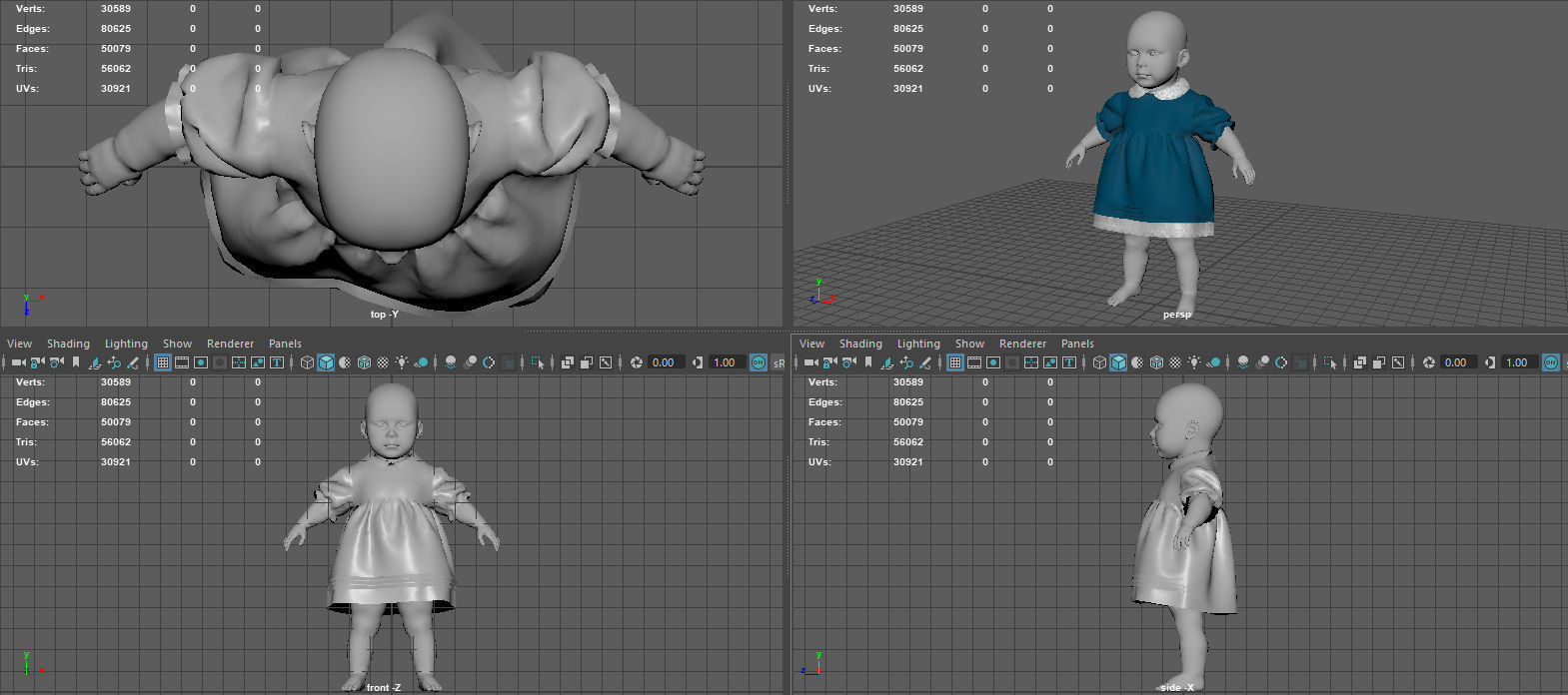 BABY DRESS Low-poly 3D model_18