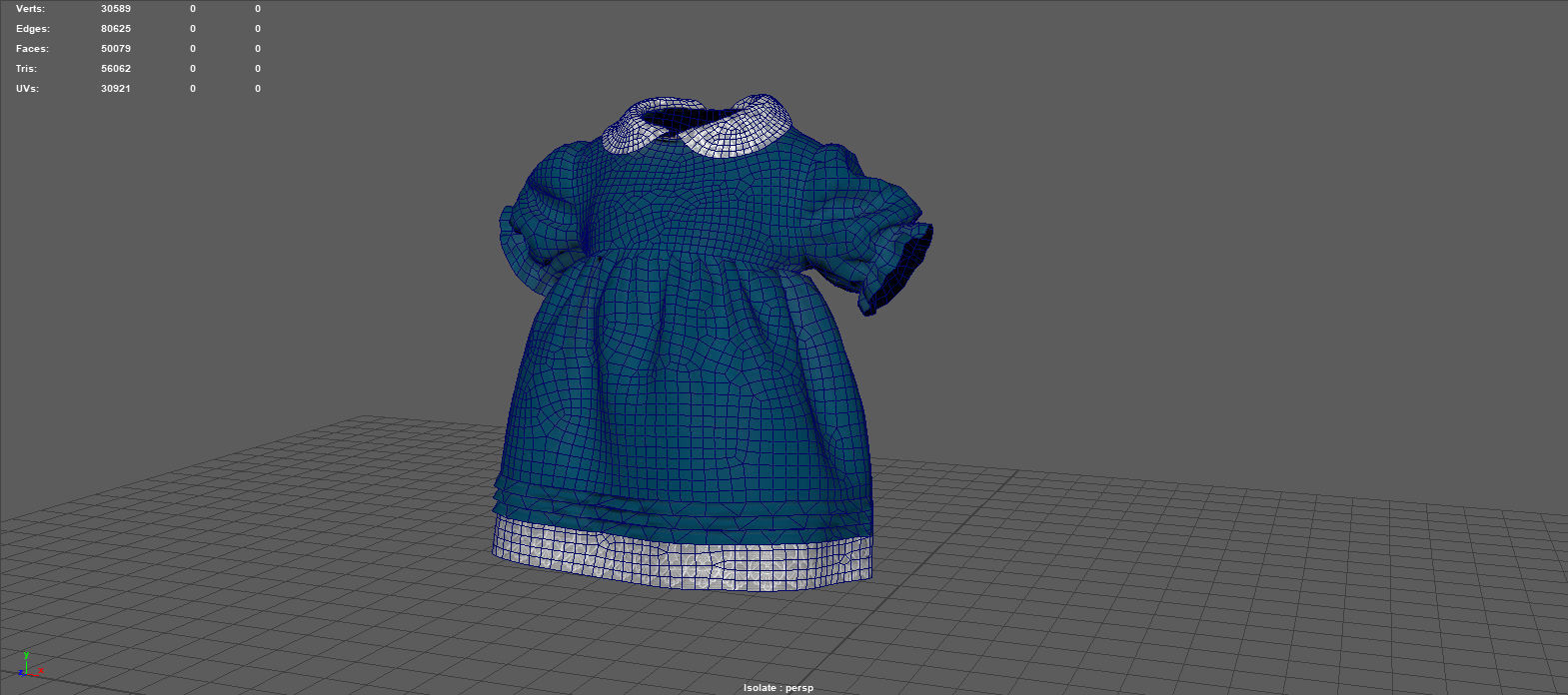 BABY DRESS Low-poly 3D model_13