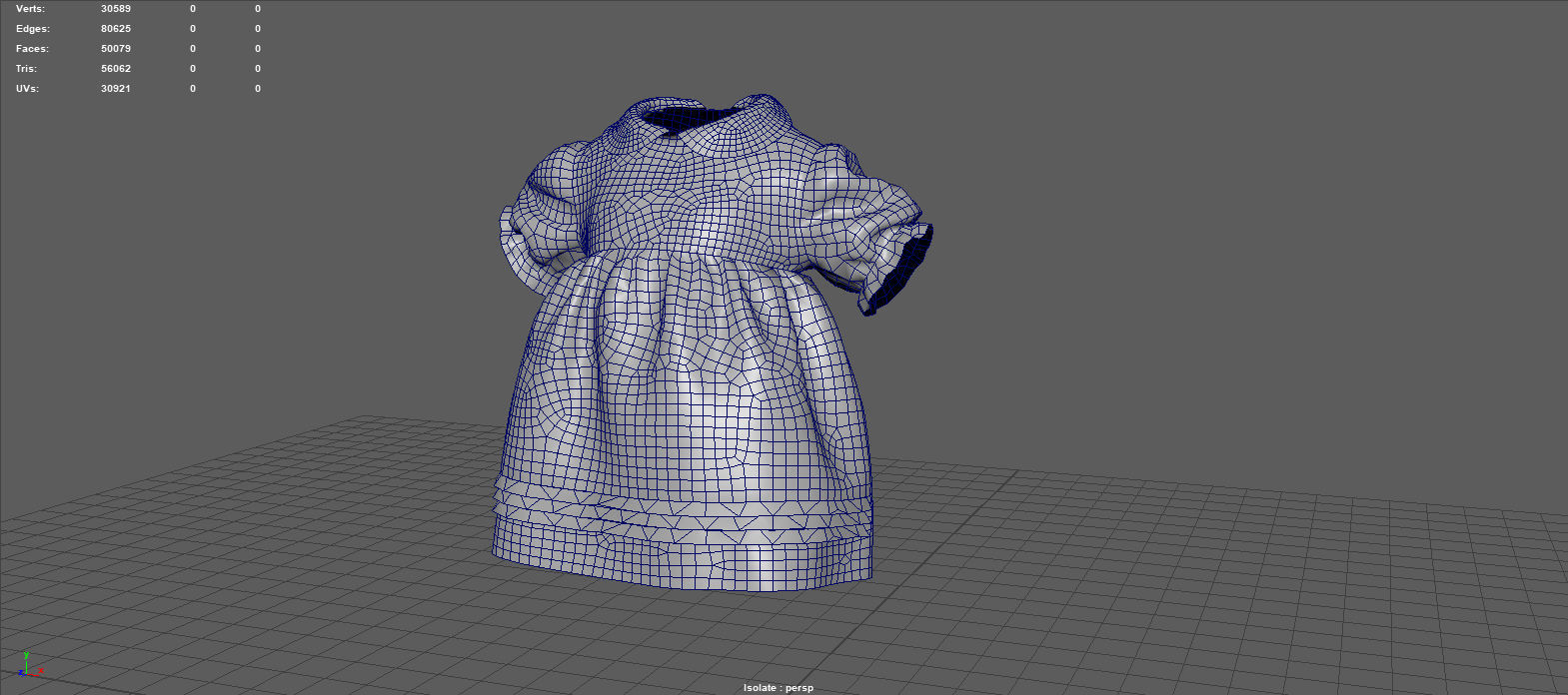 BABY DRESS Low-poly 3D model_12