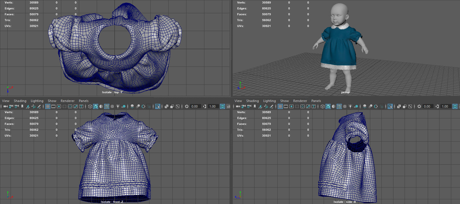 BABY DRESS Low-poly 3D model_10