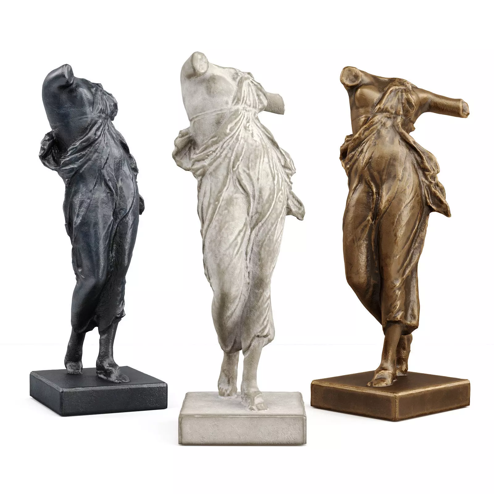 Venus torso sculpture Low-poly 3D model_0