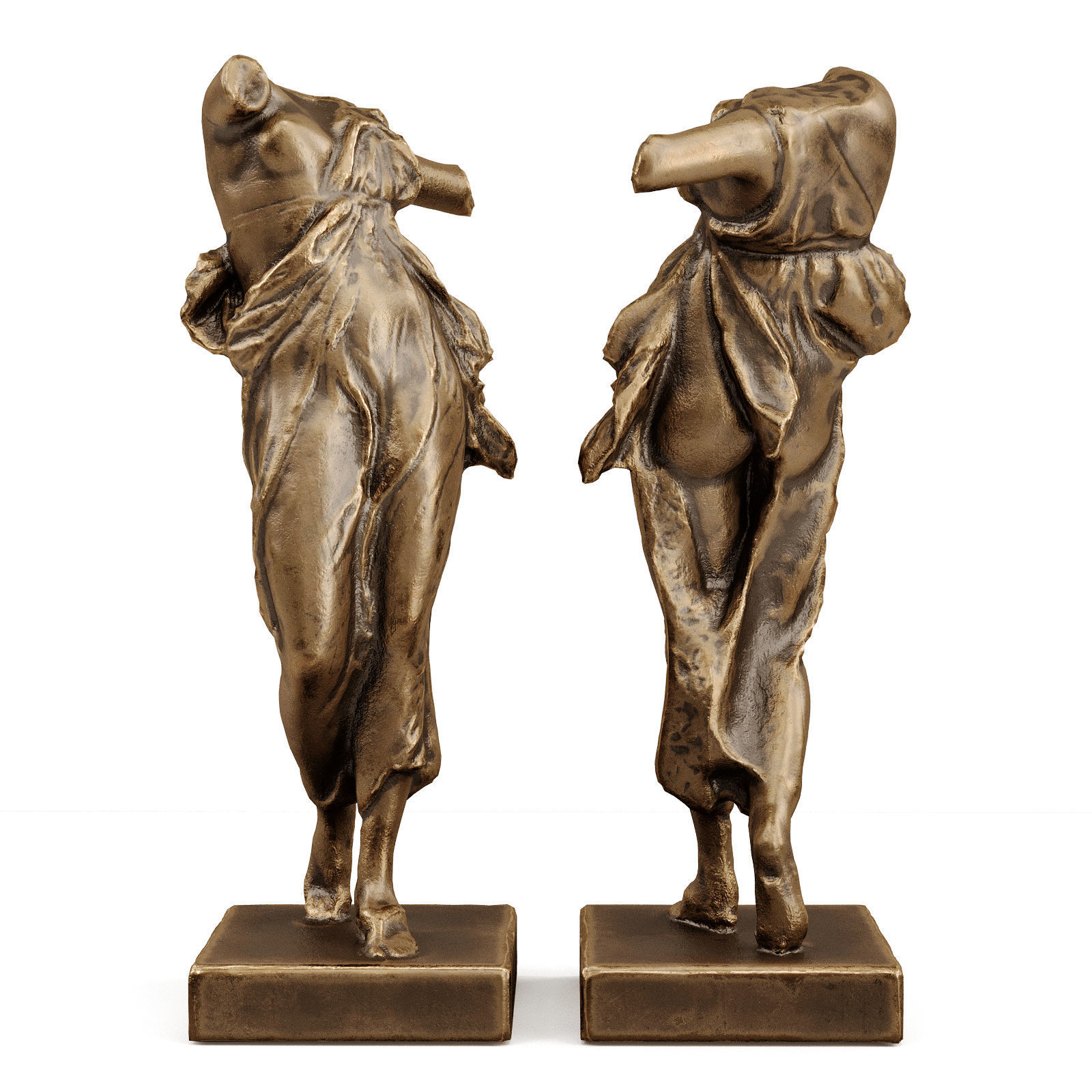 Venus torso sculpture Low-poly 3D model_5