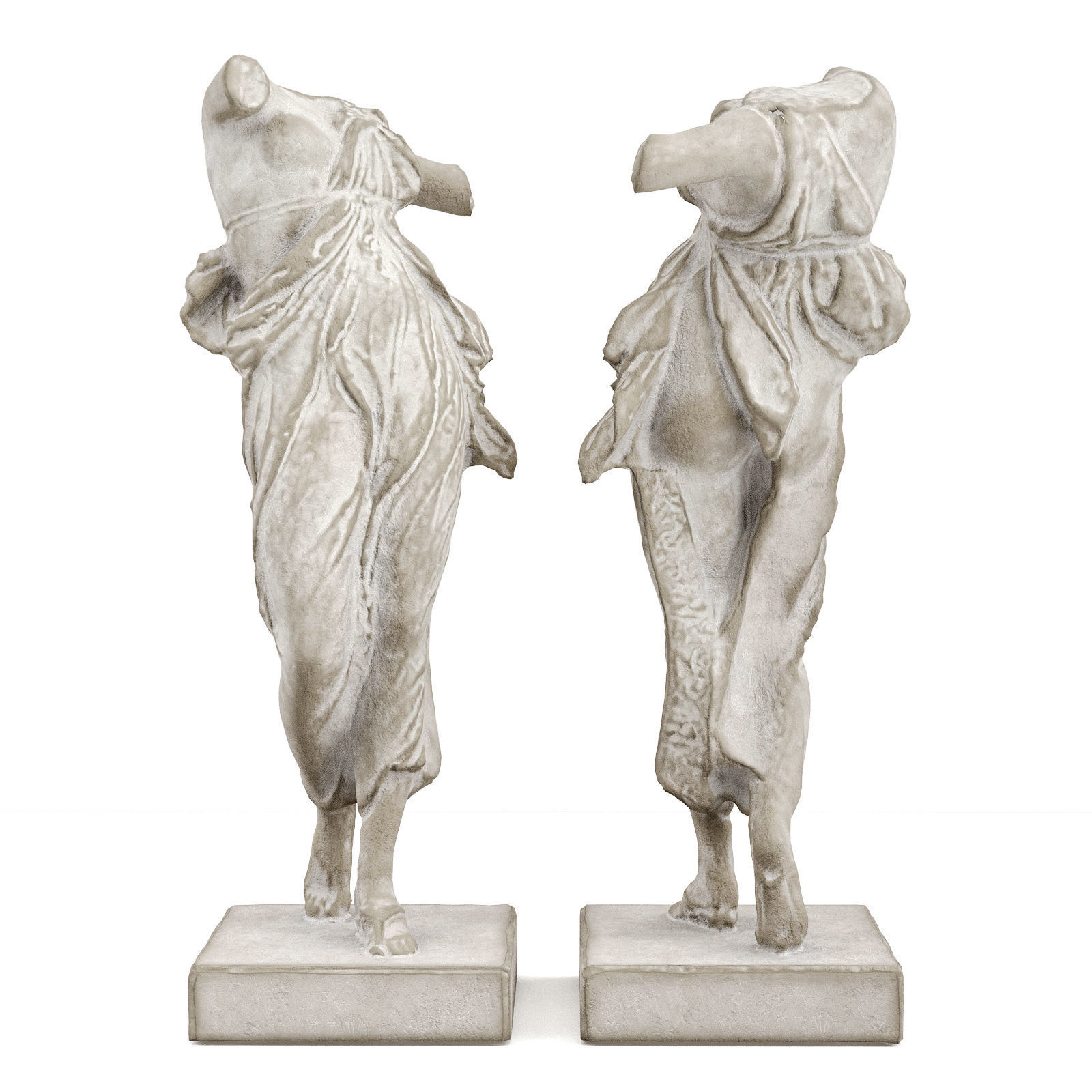 Venus torso sculpture Low-poly 3D model_4