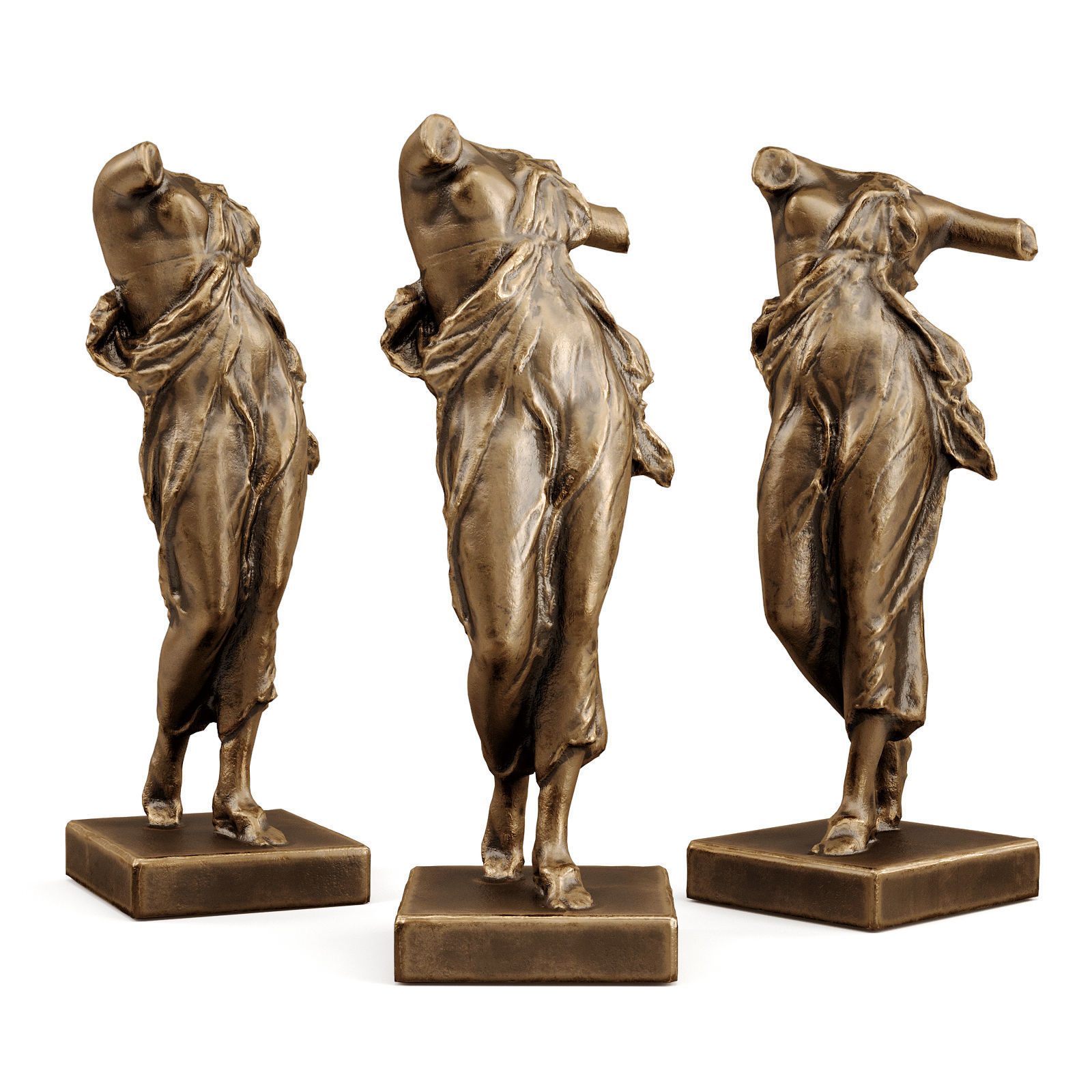 Venus torso sculpture Low-poly 3D model_3