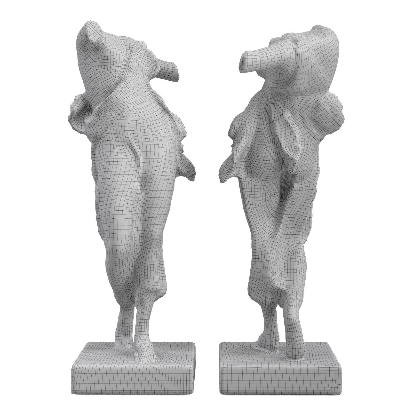 Venus torso sculpture Low-poly 3D model_7