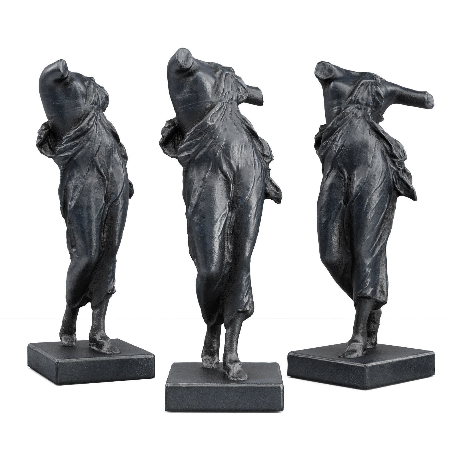 Venus torso sculpture Low-poly 3D model_2