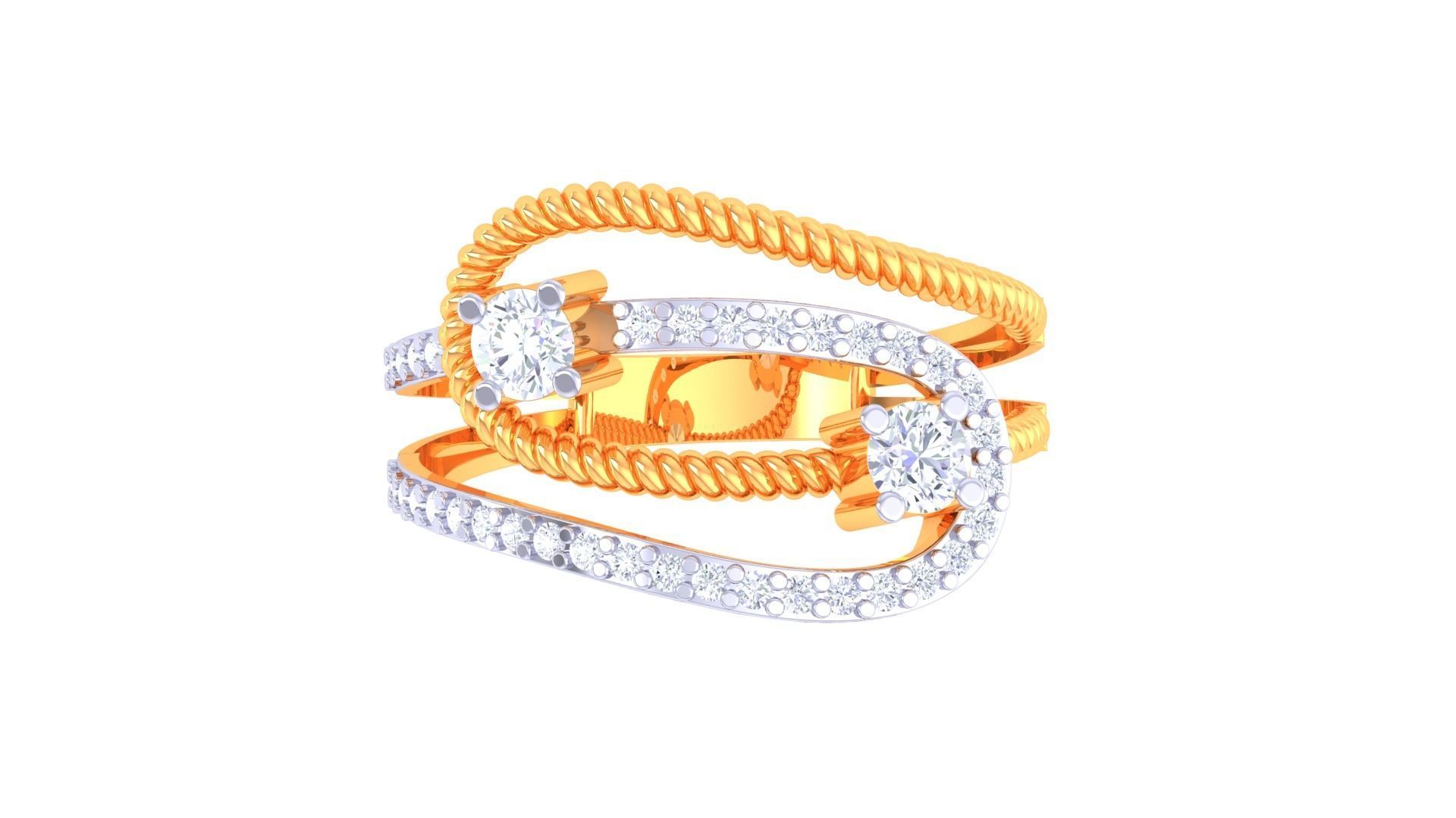 High Jewelry Solitaire Diamond Ring 3dm renders 3D print model_6