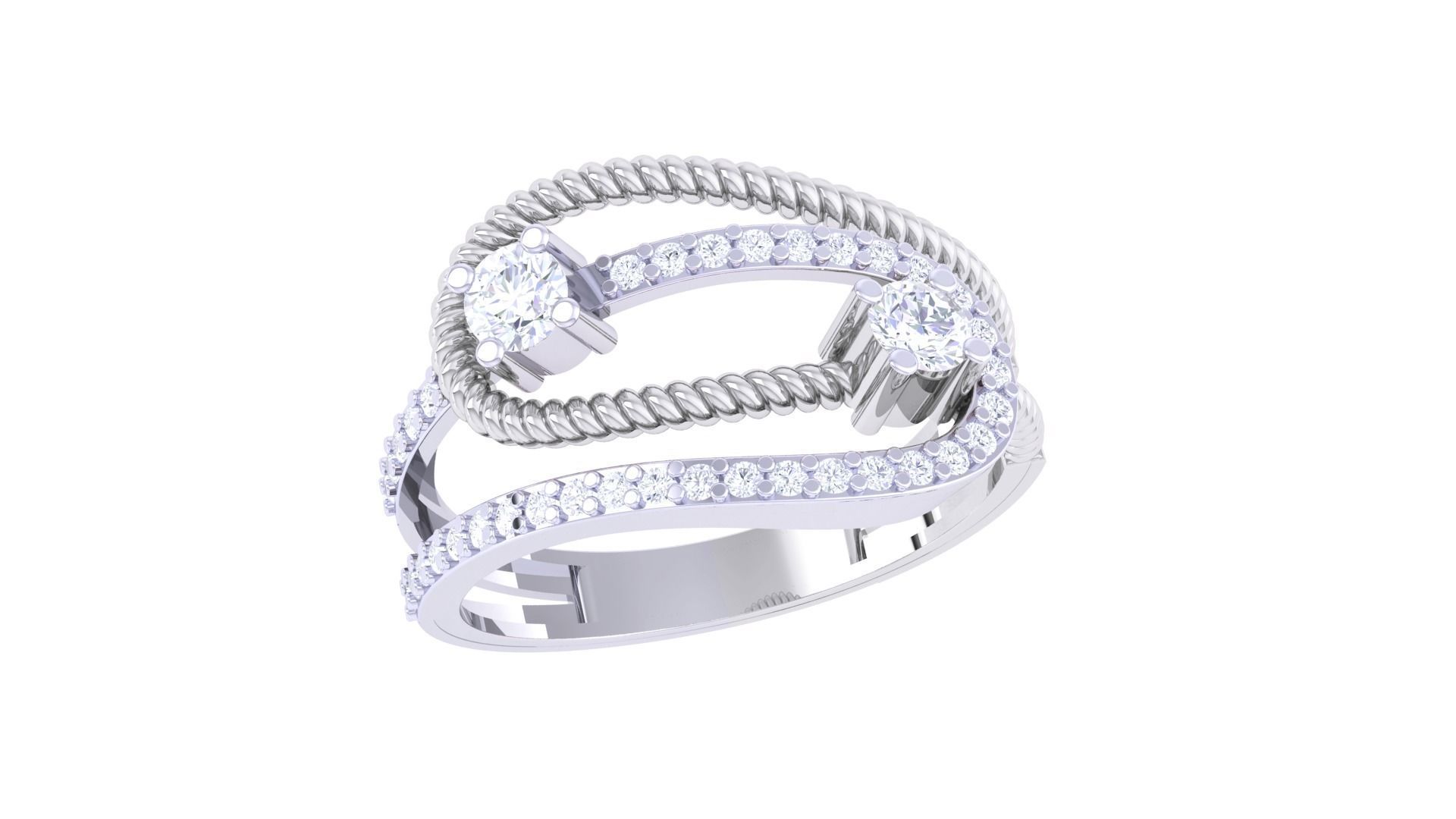 High Jewelry Solitaire Diamond Ring 3dm renders 3D print model_2