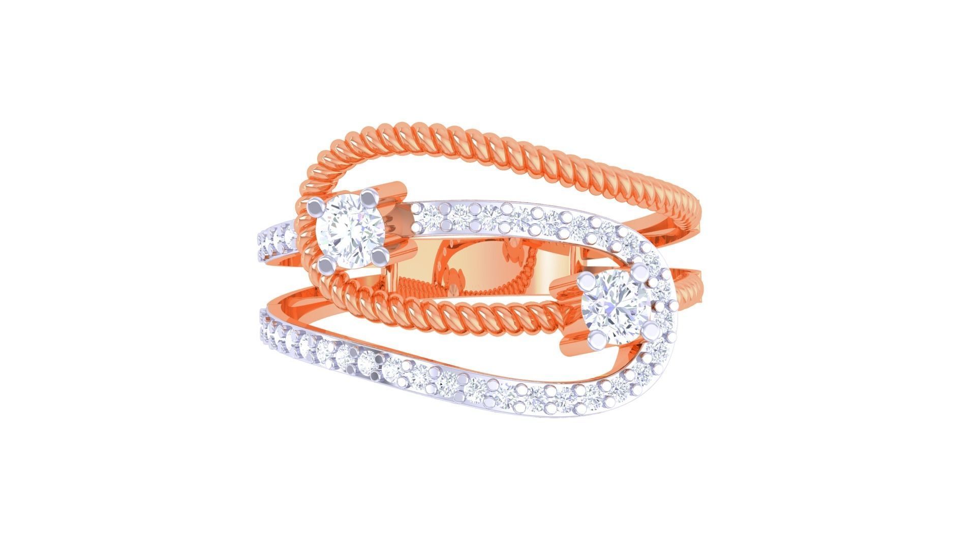 High Jewelry Solitaire Diamond Ring 3dm renders 3D print model_8