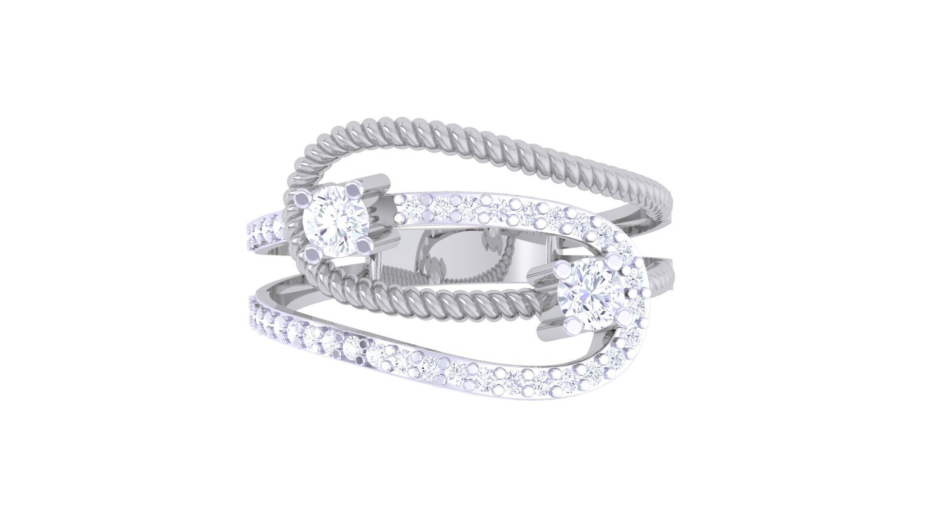 High Jewelry Solitaire Diamond Ring 3dm renders 3D print model_7