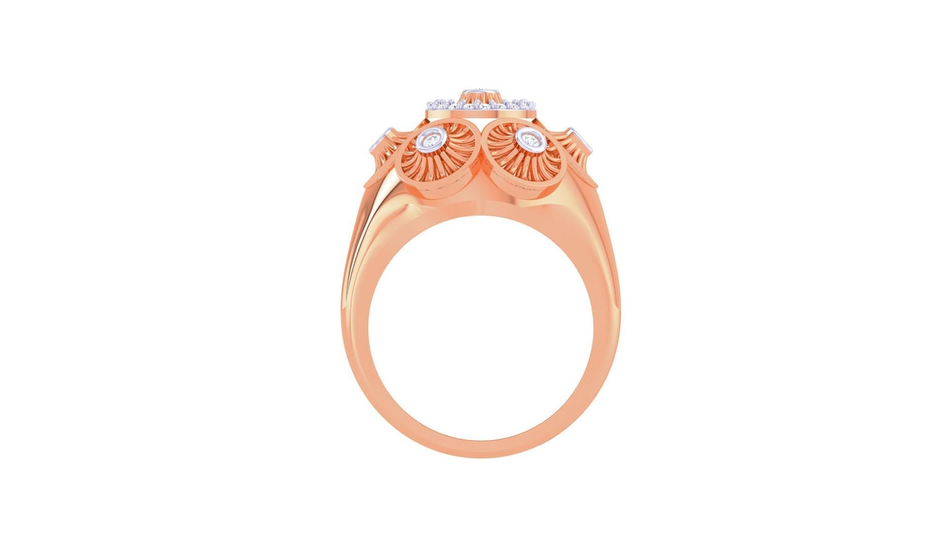 High Jewelry Diamond Mesh Ring 3dm renders 3D print model_10