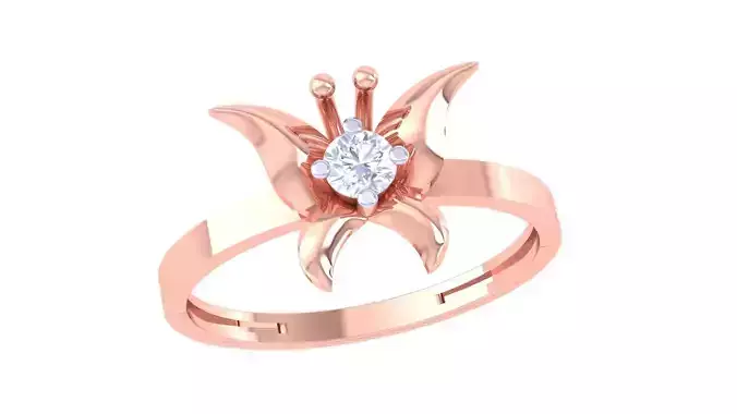 High Jewelry Solitaire Diamond Ring 3dm renders