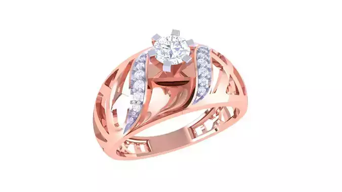 High Jewelry Solitaire Diamond Ring 3dm renders 3D print model