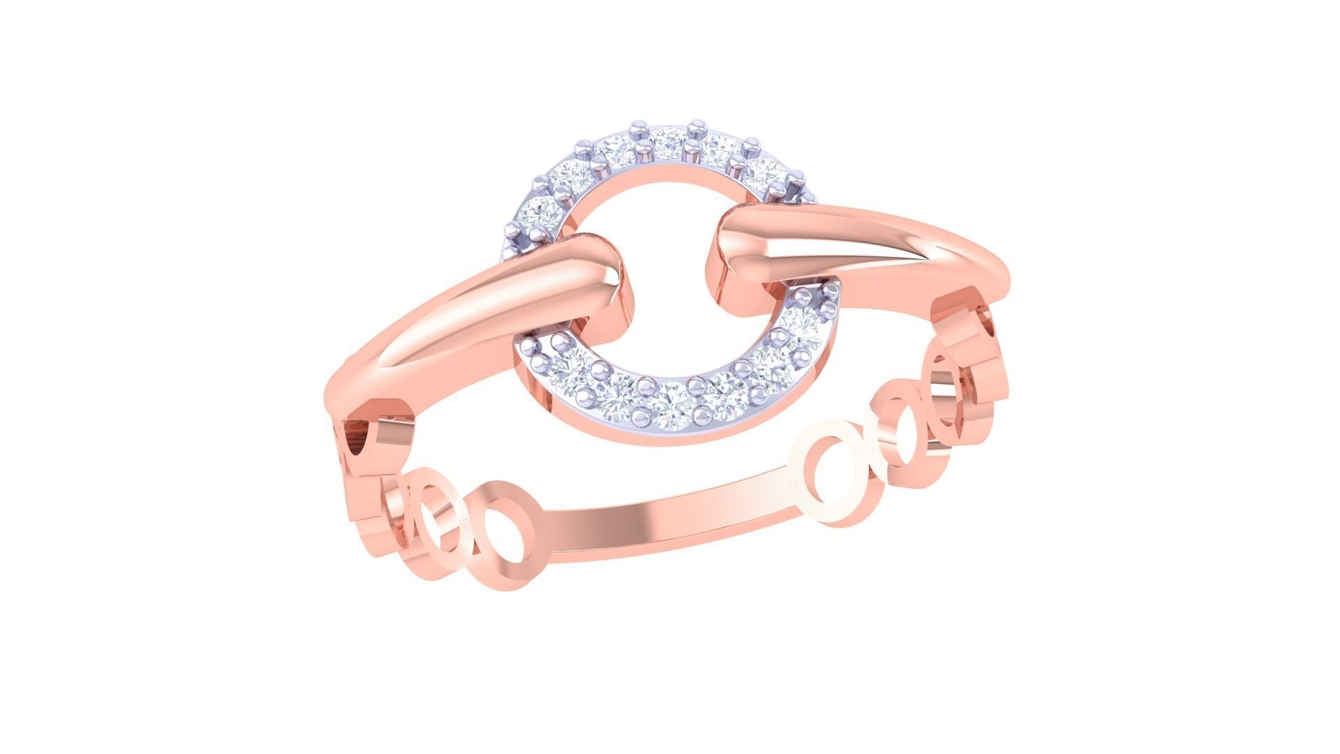 High Jewelry Diamond Ring 3dm renders 3D print model_2