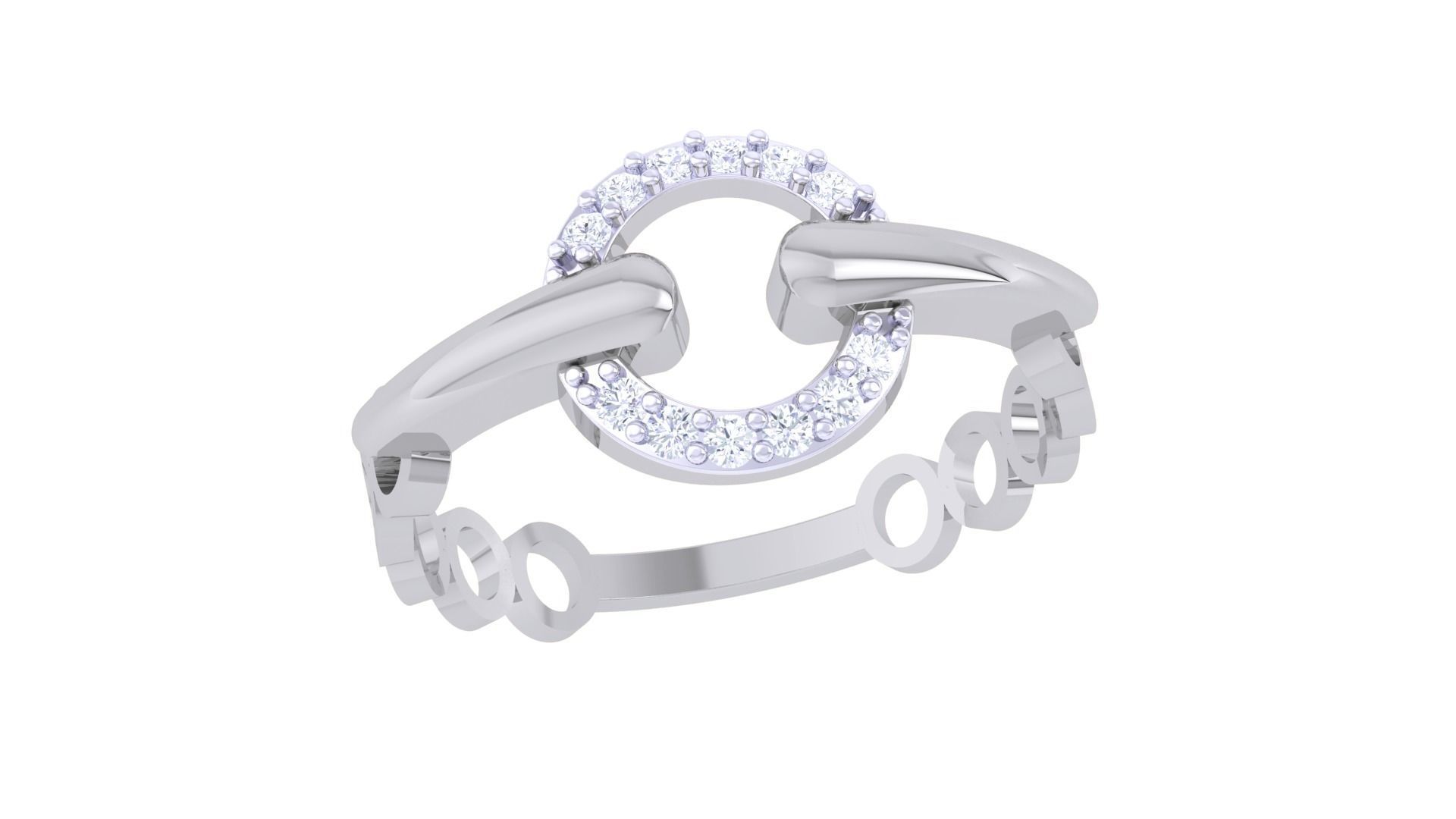 High Jewelry Diamond Ring 3dm renders 3D print model_3