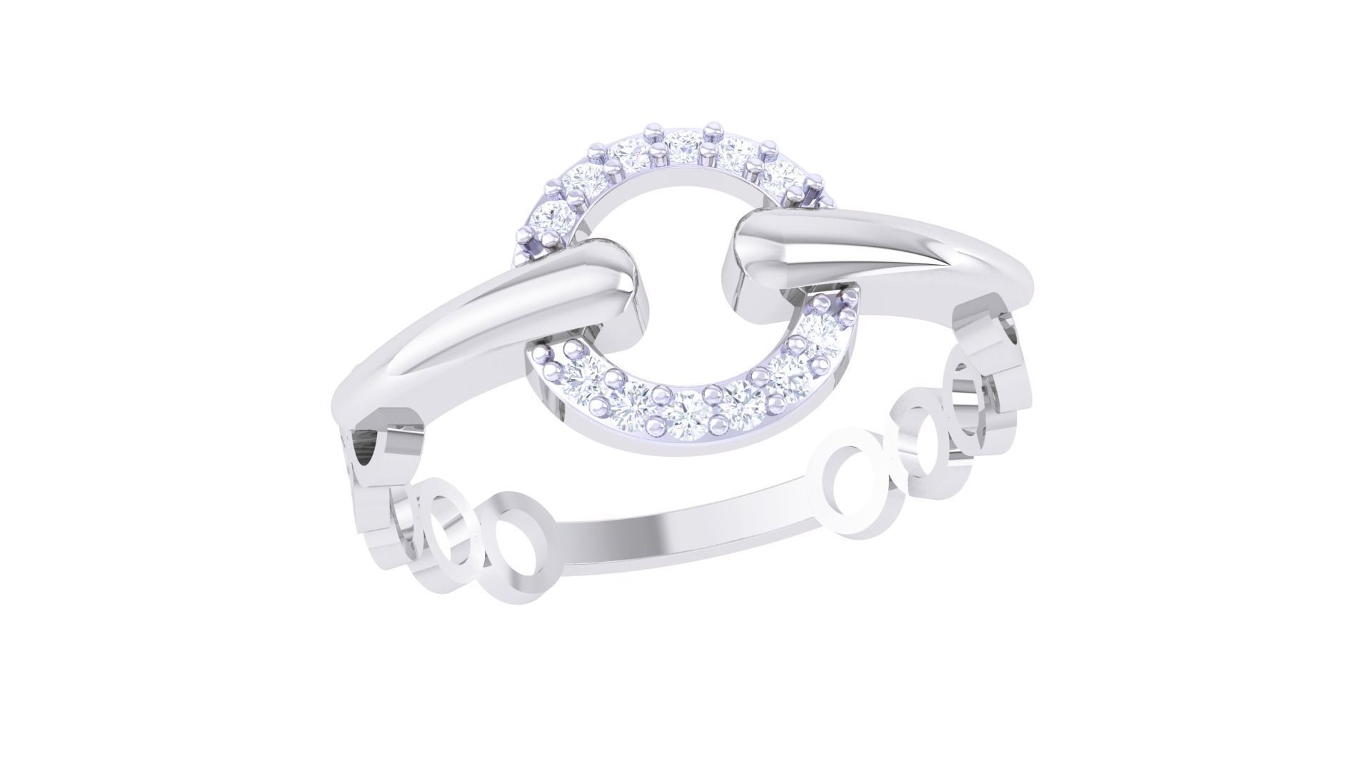 High Jewelry Diamond Ring 3dm renders 3D print model_1