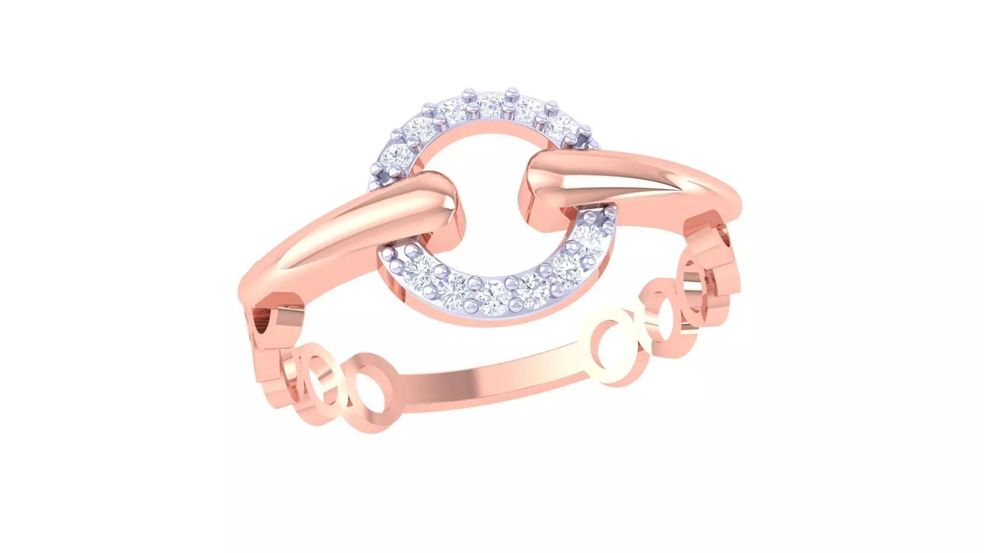 High Jewelry Diamond Ring 3dm renders 3D print model_0