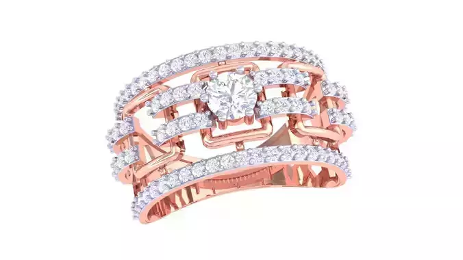 High Jewelry Solitaire Diamond Ring 3dm renders 3D print model