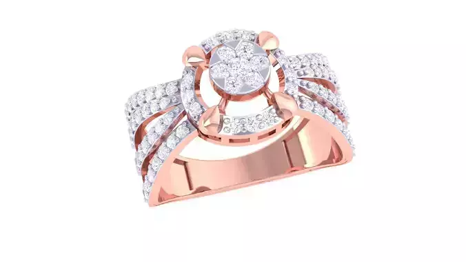 High Jewelry Solitaire Diamond Ring 3dm renders