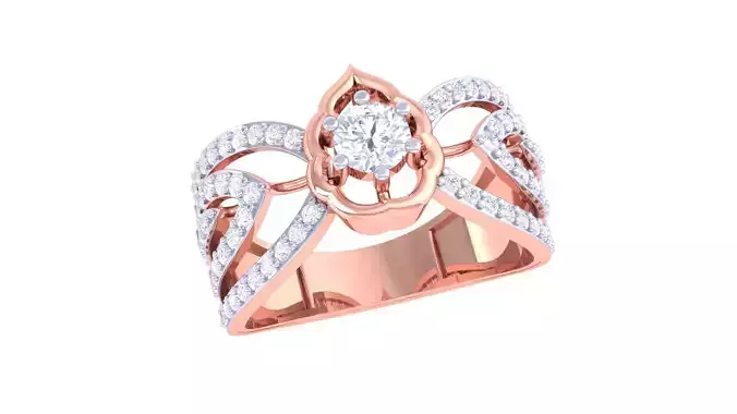 High Jewelry Solitaire Diamond Ring 3dm renders