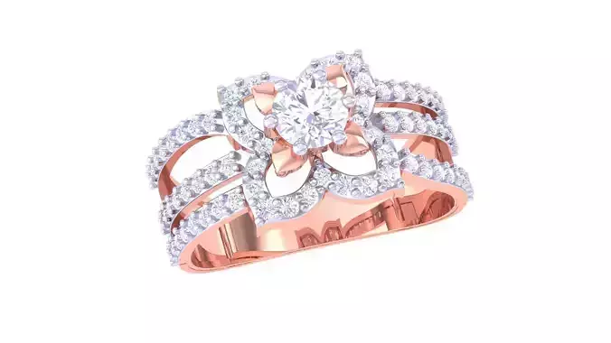 High Jewelry Solitaire Diamond Ring 3dm renders