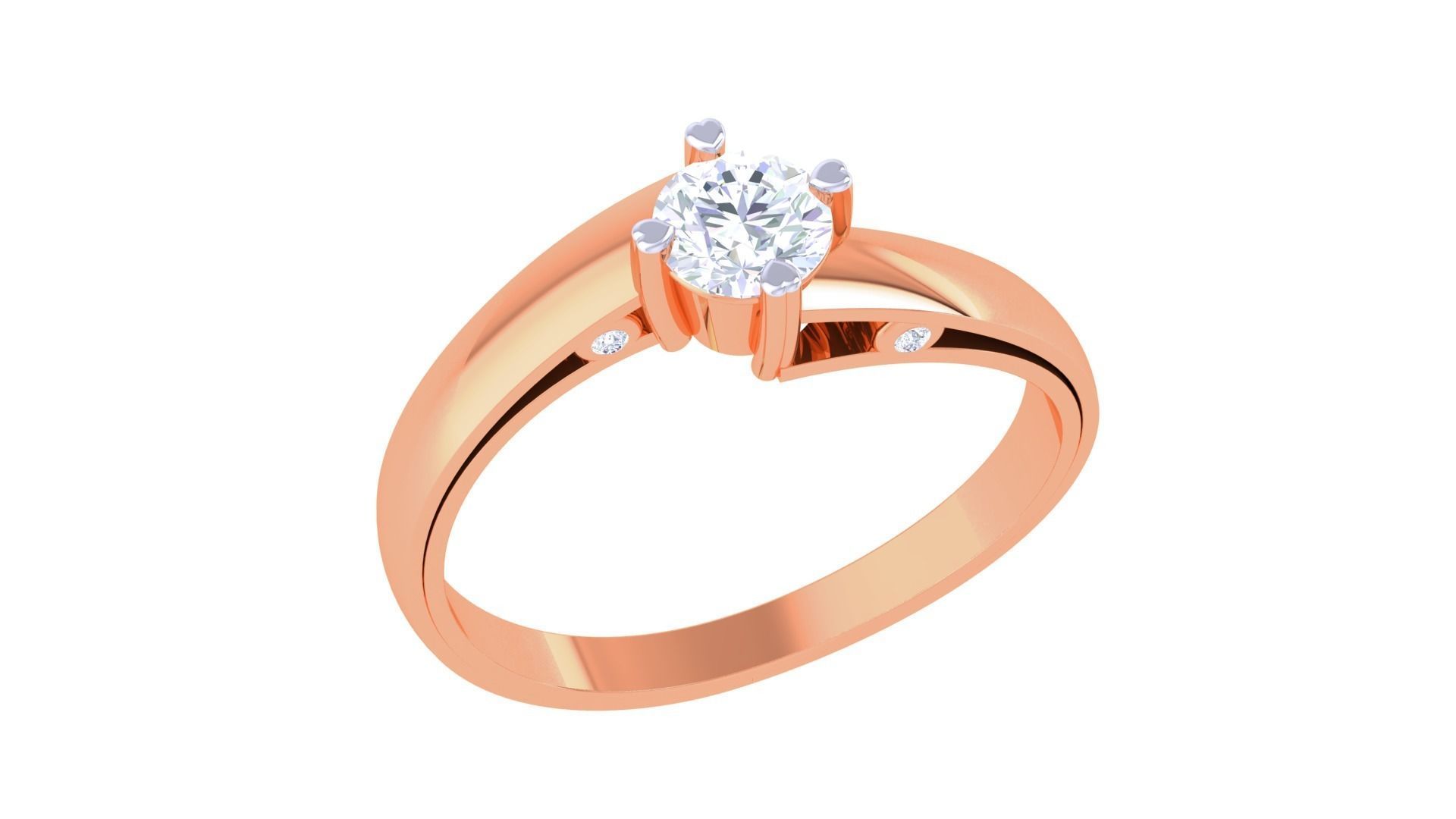 High Jewelry Solitaire Diamond Ring 3dm renders 3D print model_4