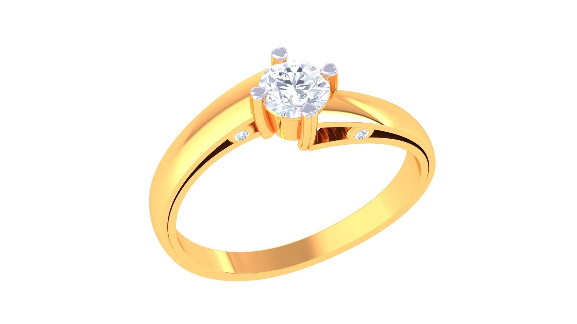 High Jewelry Solitaire Diamond Ring 3dm renders 3D print model_5
